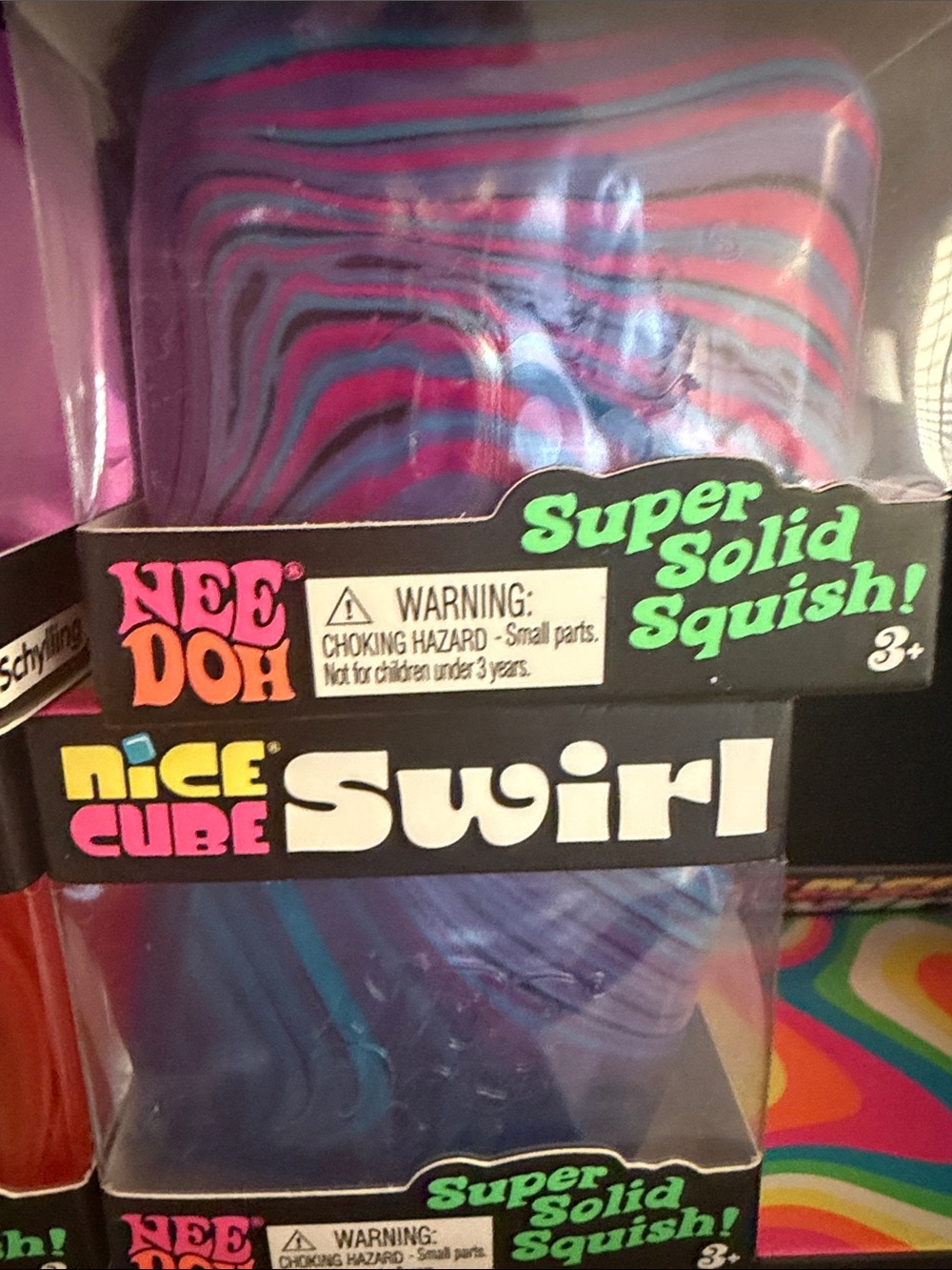 Nice authentic Cube Swirl Super Solid Squish! – Purple & Pink